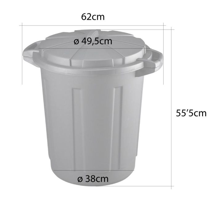 Mondex Cubo de Basura de Comunidad 80 Litros Negro Polipropileno con Tapa 1