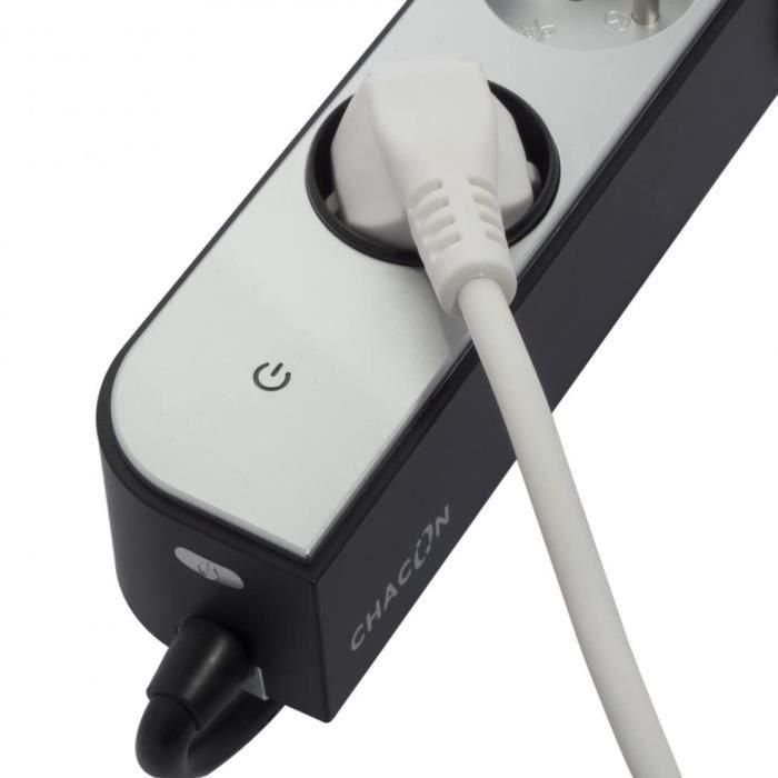 Regleta de alimentación CHACON 5 enchufes 16 A con 2 puertos USB y cable de 1,5 m HO5VV-F 3x1.5 mm² blanco y gris 1