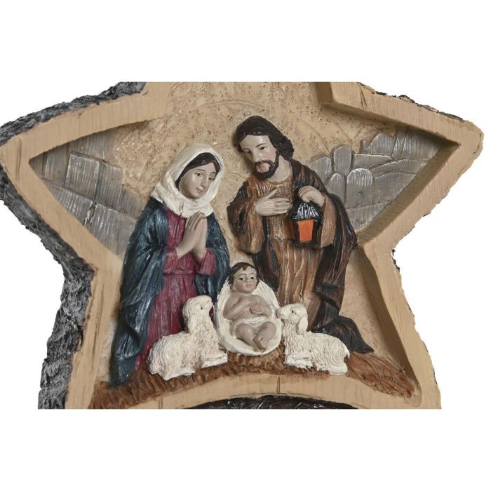 DKD Home Decor Nacimiento Navidad Tradicional de Resina Multicolor - Medidas: 15 cm Ancho x 5 cm Largo x 16.5 cm Alto, 1 kg