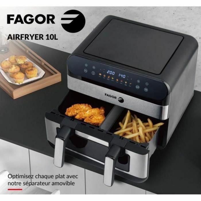 Fagor Freidora sin Aceite Airfryer FGF10 10L 2400W FAG3508510106368 Pantalla Táctil 8 Modos Pregrabados Gran Depósito Cocción 3