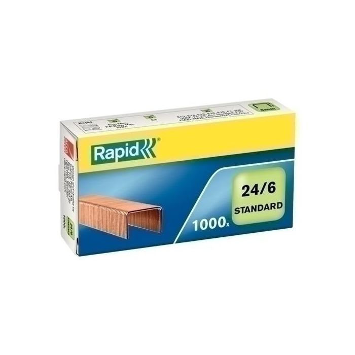 Grapas Rapid 24/6 Cobreadas Caja De 1000