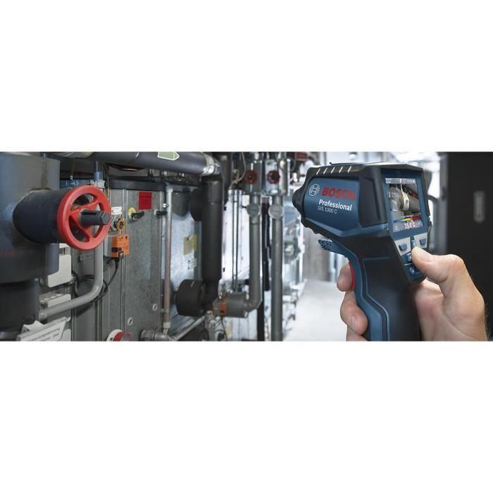 Bosch Professional GIS 1000 C 0601083301 - Detector de calor con batería 12V 2.0Ah, tarjeta inicio rápido, cable USB en L-Boxx 3