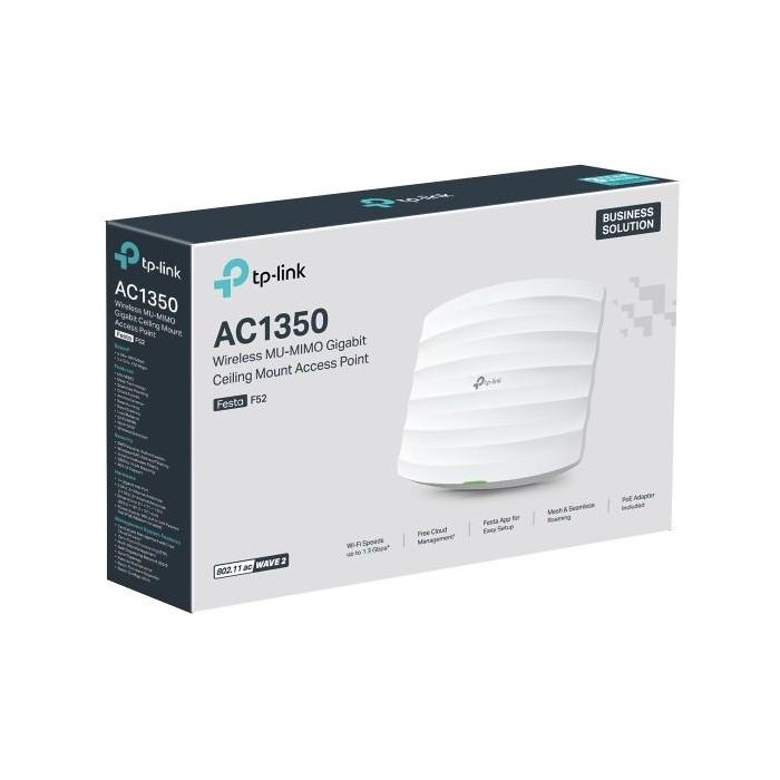 TP-Link Access Point FESTA F52 AC1350 WiFi Doble Banda (2.4 GHz/5 GHz) 867 Mbps, Soporte PoE, Montaje en Techo/Pared 4