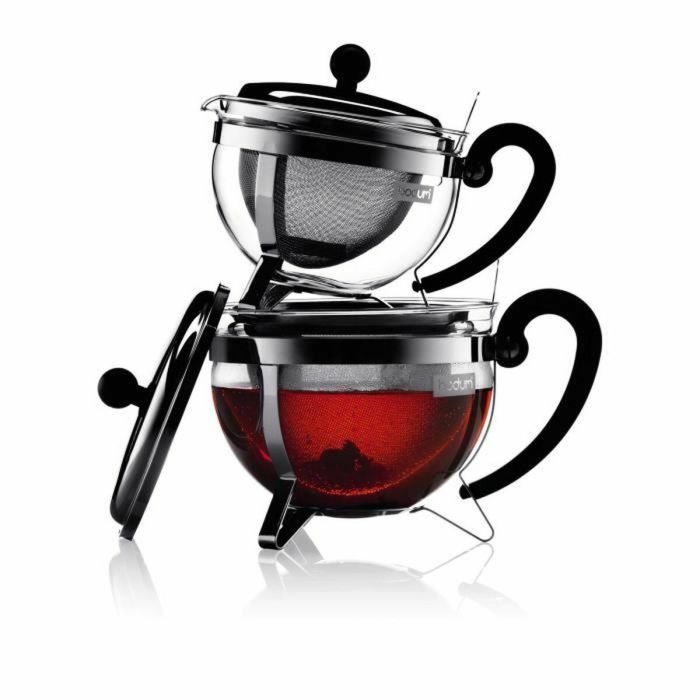 Bodum Chambord Tetera de Acero Inoxidable con Tamiz y Mango de Vidrio, 1 Litro, Color Gris y Transparente, Apta Lavavajillas 1 Bodum Chambord Tetera de Acero Inoxidable con Tamiz y Mango de Vidrio, 1 Litro, Color Gris y Transparente, Apta Lavavajillas 1