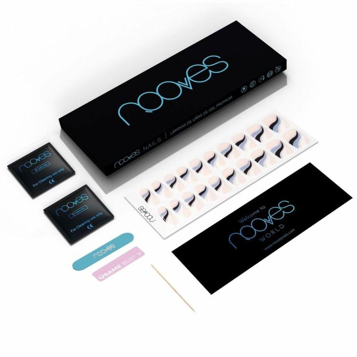 Nooves #Art Design Láminas de Uñas de Gel flowing stream premium glam semi curadas autoadhesivas duraderas para Manicura Gel 20 u 2