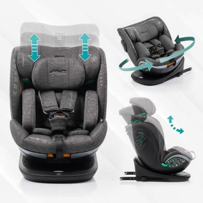 Babyauto Silla de Coche Xperta Grey Dobby I-Size ISOFIX Giratoria 360° ECE R129 Desde el Nacimiento hasta los 12 Años 0-36 kg