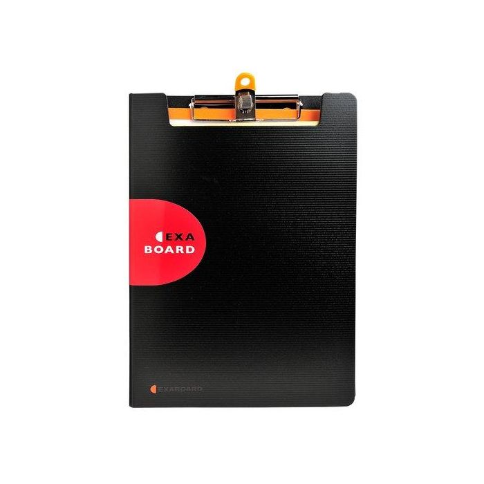 Exacompta Carpeta Exactive con Tapa Polipropileno Negro, con Pinza y Portabolígrafo, DIN A4, Uso Intensivo con Goma Lateral