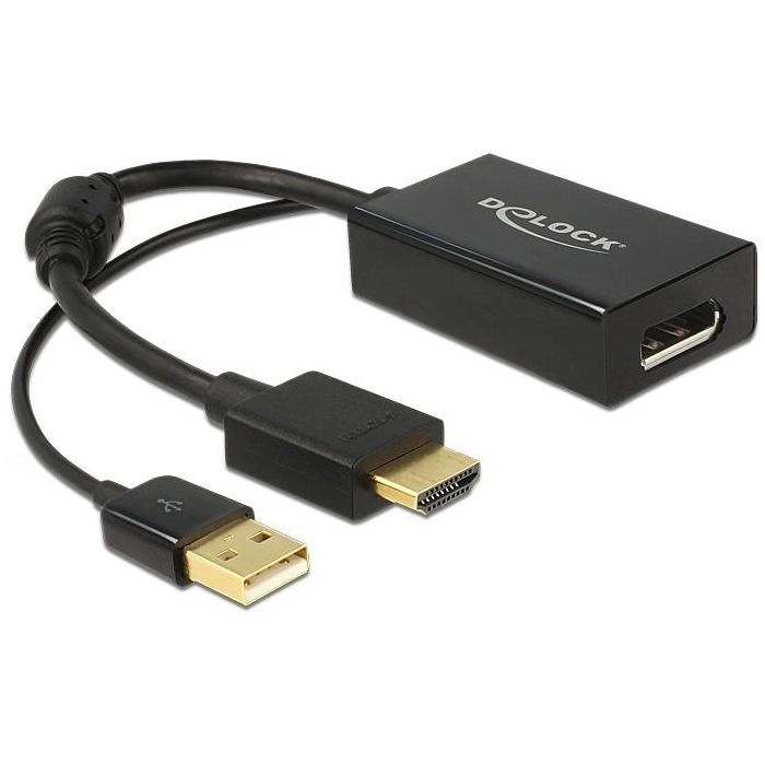 DELOCK Adapterkabel HDMI-A Stecker > Displayport 1.2 Buchse schwarz 0 DELOCK Adapterkabel HDMI-A Stecker > Displayport 1.2 Buchse schwarz 0