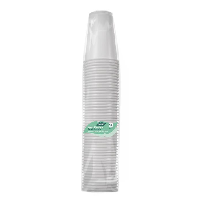 Algon Set 50 Vasos Blancos 300cc (7.5 x 11 x 7.5 cm) 1