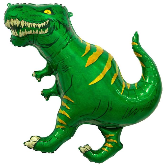Party Time Globo Dinosaurio, 91 cm de altura, colores verde y marrón Party Time Globo Dinosaurio, 91 cm de altura, colores verde y marrón