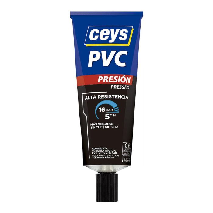 Ceys PVC Presión Tubo 125ml 900201 - Pegamento para tuberías de alta resistencia