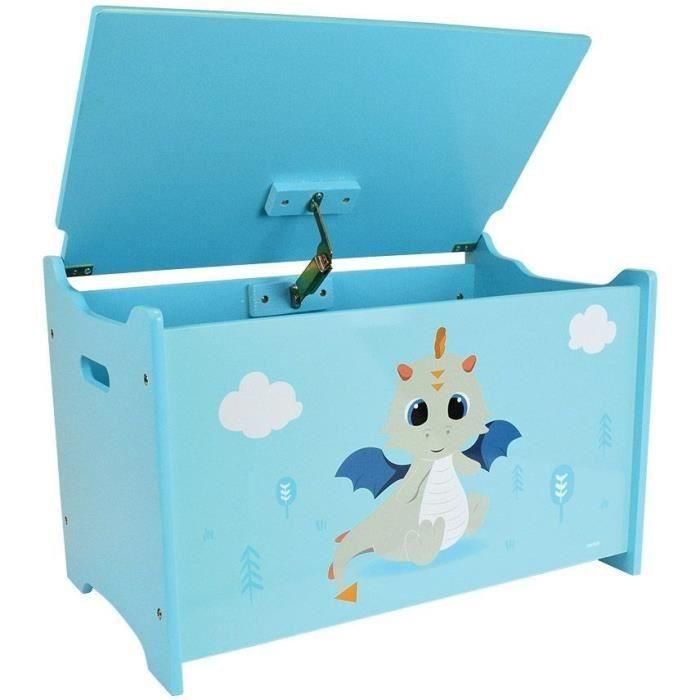 LEON THE DRAGON Caja de juguetes de madera ± 40 x 58 x 36 cm para niños 2 LEON THE DRAGON Caja de juguetes de madera ± 40 x 58 x 36 cm para niños 2