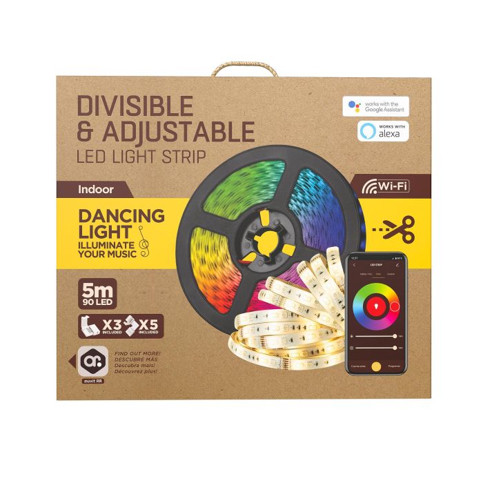Tiras LED Muvit iO Negro Multicolor Dorado F 5 m 2
