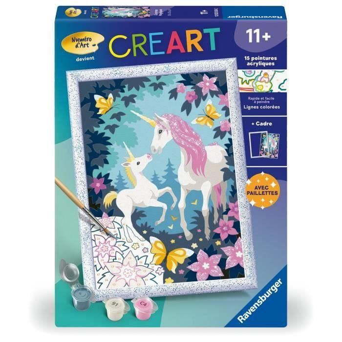 Ravensburger RAV12023034 CreArt Kids: Kit de Pintura por Números Unicornios Mágicos 18x24 cm