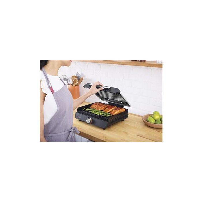 Ninja GR101EU Parrilla y Plancha de Interior Versátil para 4-5 personas con Temperatura Controlada hasta 260°C y Superficie Antiadherente 10