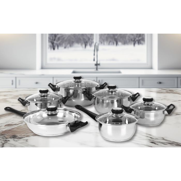 Batería de Cocina 12 Piezas Acero Inducción Genova Quttin (2 Unidades) 5 Batería de Cocina 12 Piezas Acero Inducción Genova Quttin (2 Unidades) 5