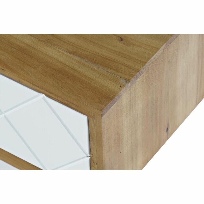 DKD Home Decor Mesa de Centro Moderna 2 Cajones Desmontable Abeto Marrón Blanco 105x55x46 cm 4 DKD Home Decor Mesa de Centro Moderna 2 Cajones Desmontable Abeto Marrón Blanco 105x55x46 cm 4