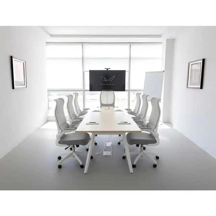 Q-connect Silla de Oficina Ergonómica Catania con Respaldo de Malla, Reposabrazos Abatibles y Ruedas Premium, Altura Máx 1230mm, Color Negro 7