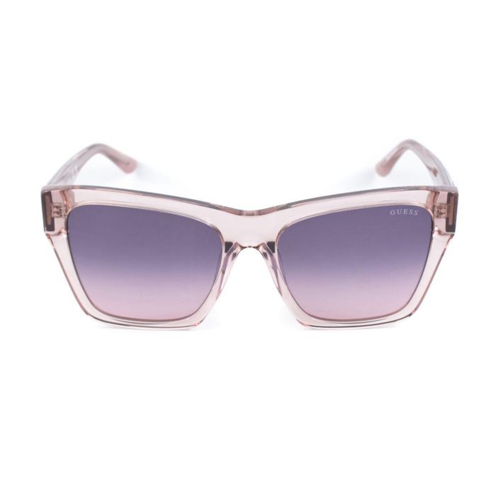 Guess Gafas GU00113 57Z - Gafas de sol para mujer, diseño cuadrado, montura beige brillante, lentes degradado violeta, 55 mm 6