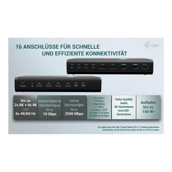 Dockstation i-Tec CA6MONITORDOCKPD Dockstation i-Tec CA6MONITORDOCKPD