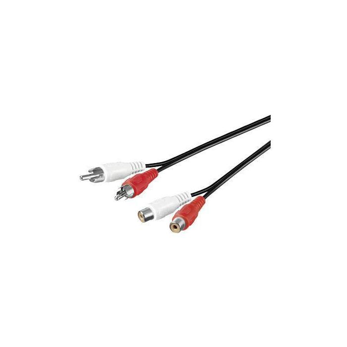 MicroConnect Cable de Extensión RCA Estéreo 2 x Macho a Hembra 10m para Audio