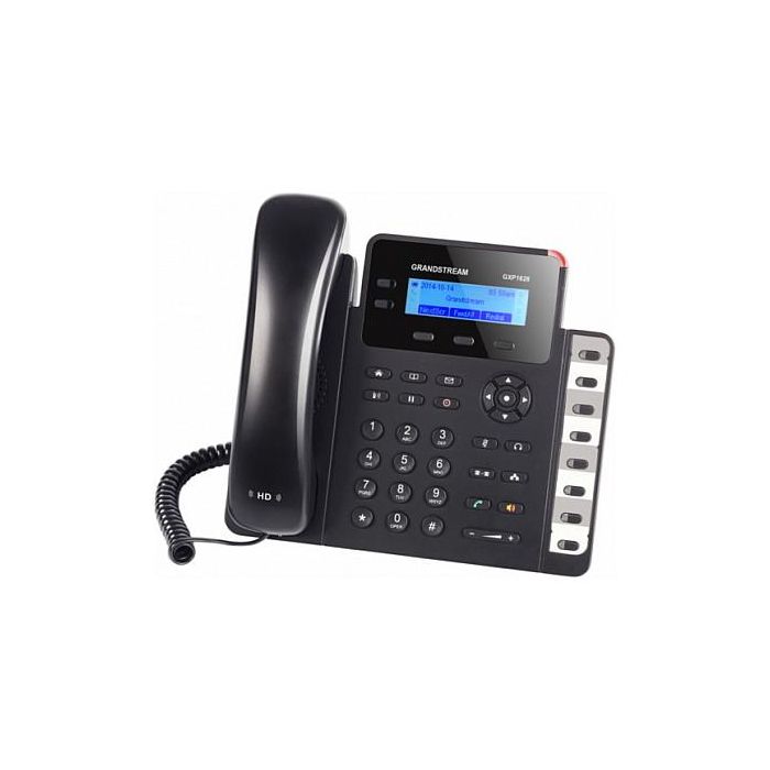 Grandstream GXP-1628 Teléfono SIP DECT con Altavoz y Pantalla LCD, Negro