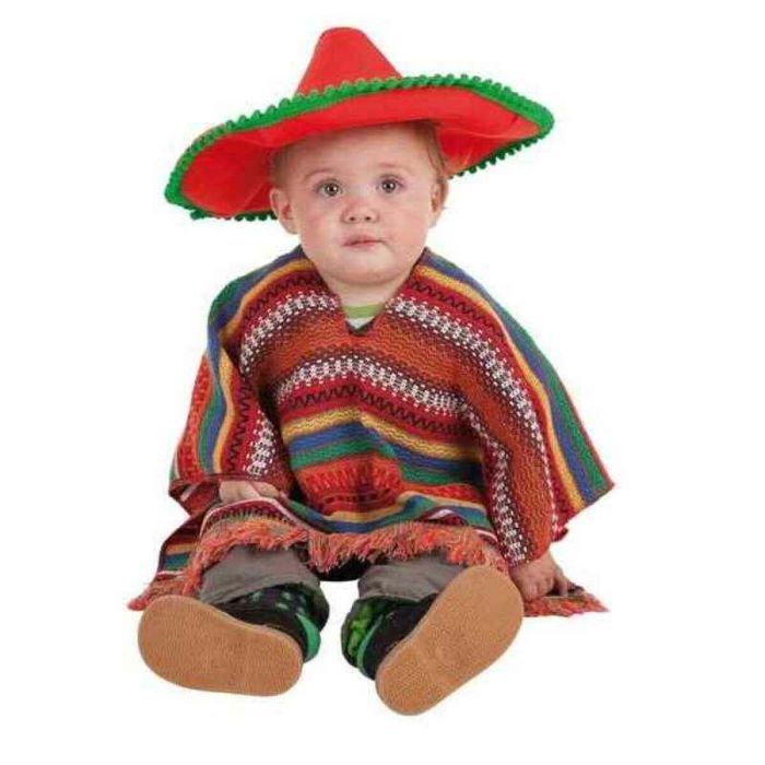 Disfraz bebe mexicano talla 0-12 meses