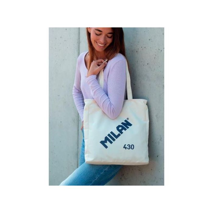 Milan Bolso Shopper Colección 430 Since 1918 Beige Tejido Exterior RIPSTOP Ligero y Resistente