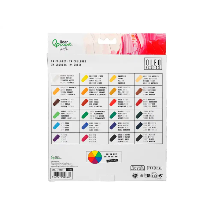 Liderpapel Pintura al Óleo Caja de 24 Tubos de 12 ml Colores Surtidos 2