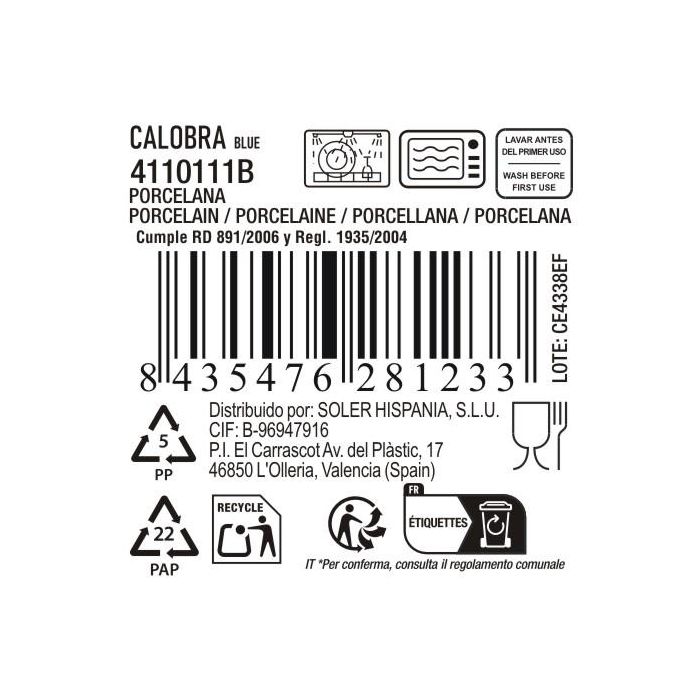 La Mediterranea Bol "Calobra" Azul Ø15.5x6.2 cm (24 Unidades) 6