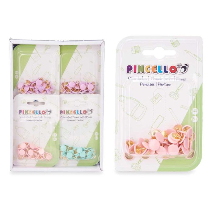 Pincello Chinchetas de Metal Multicolor, 60 Unidades. Paquete de 8 x 12.5 x 2 cm. (48 Unidades) 2 Pincello Chinchetas de Metal Multicolor, 60 Unidades. Paquete de 8 x 12.5 x 2 cm. (48 Unidades) 2
