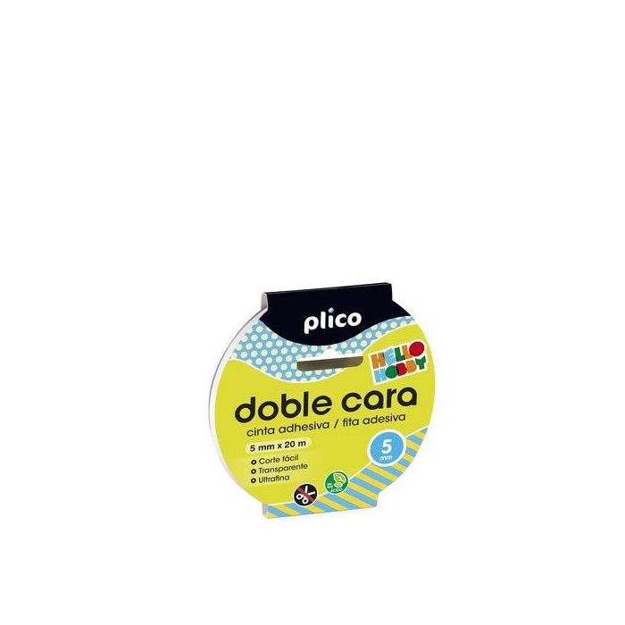 Cinta Adhesiva Doble Cara Plico Rollo 20X5 Ultra Estrecha