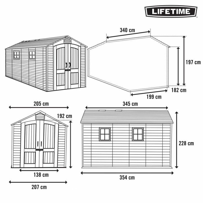 Caseta Lifetime 207 x 228 x 354 cm Gris 3 Caseta Lifetime 207 x 228 x 354 cm Gris 3