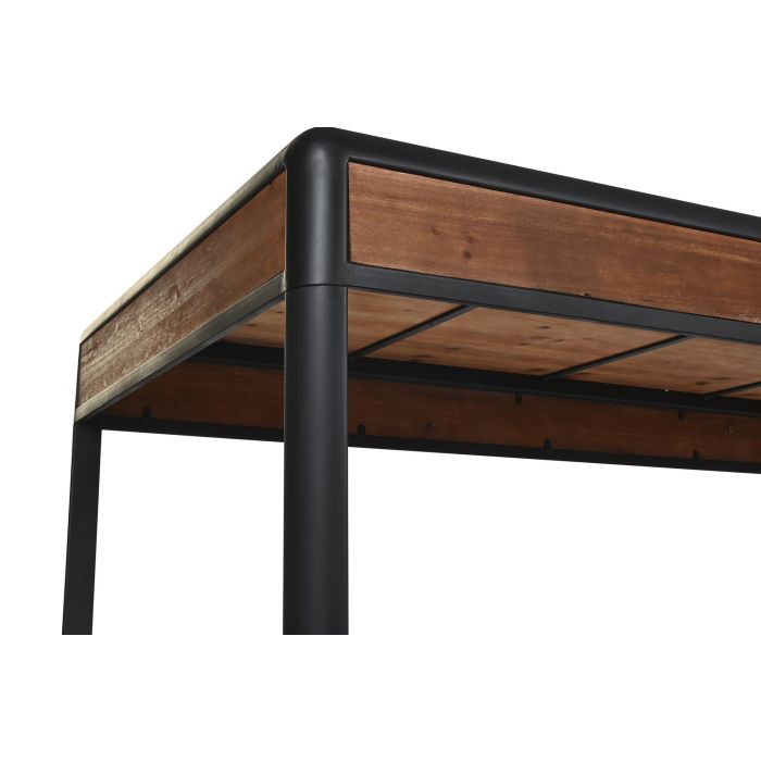 DKD Home Decor Mesa de Comedor Loft Marrón Oscuro Gris Oscuro Abeto y Metal 160x80x79 cm 4
