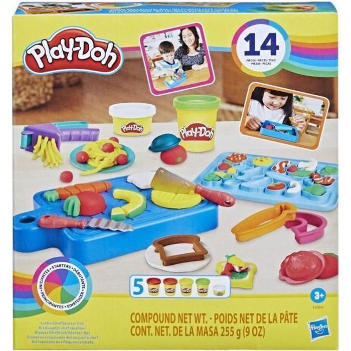 Play-Doh Little Chef's Kit, masa para modelar, 14 accesorios de cocina, juguetes preescolares