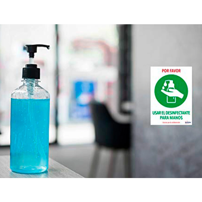 Avery DIN A4 Señal Adhesiva Usar Desinfectante Manos Resistente UV Pack 2 Unidades 2