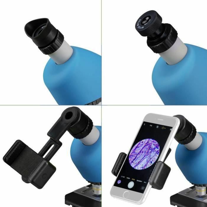 Bresser BRE8851300WXH000 Microscopio Óptico Junior 40x-640x, con Iluminación LED, Kit Completo de Experimentación, Azul 1 Bresser BRE8851300WXH000 Microscopio Óptico Junior 40x-640x, con Iluminación LED, Kit Completo de Experimentación, Azul 1