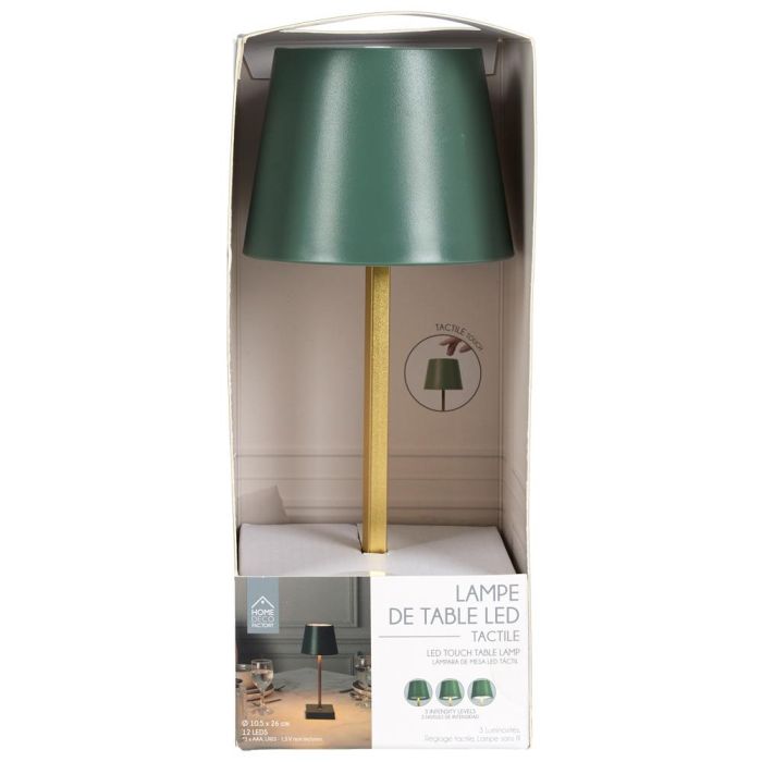 Home Deco Factory Lámpara LED Táctil Verde con 3 Intensidades de Luz, 12 LED COB, Sin Cables 1