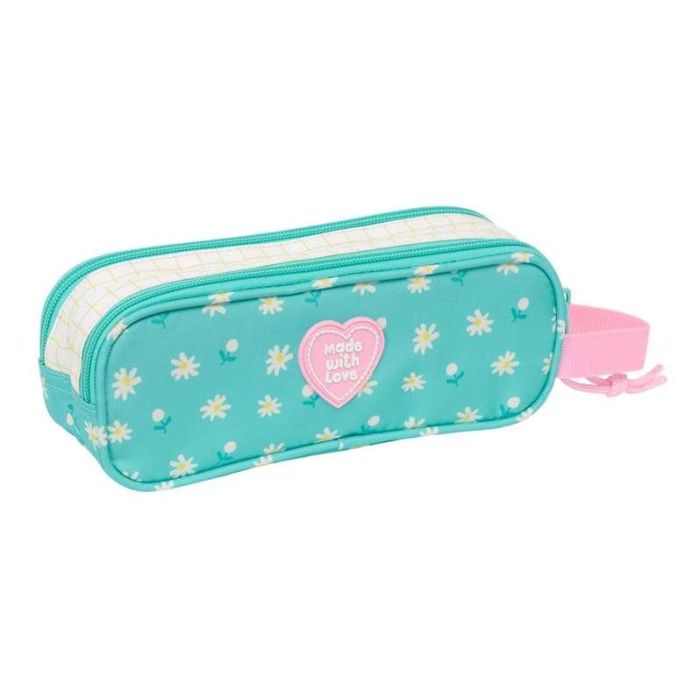 Portatodo Doble Peppa Pig Pretty flowers Amarillo Menta 21 x 8 x 6 cm 1