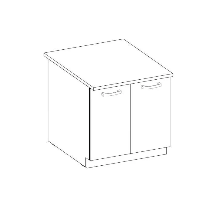 LASSEN Mueble bajo de cocina bajo fregadero L 80 cm Roble claro Sonoma 1