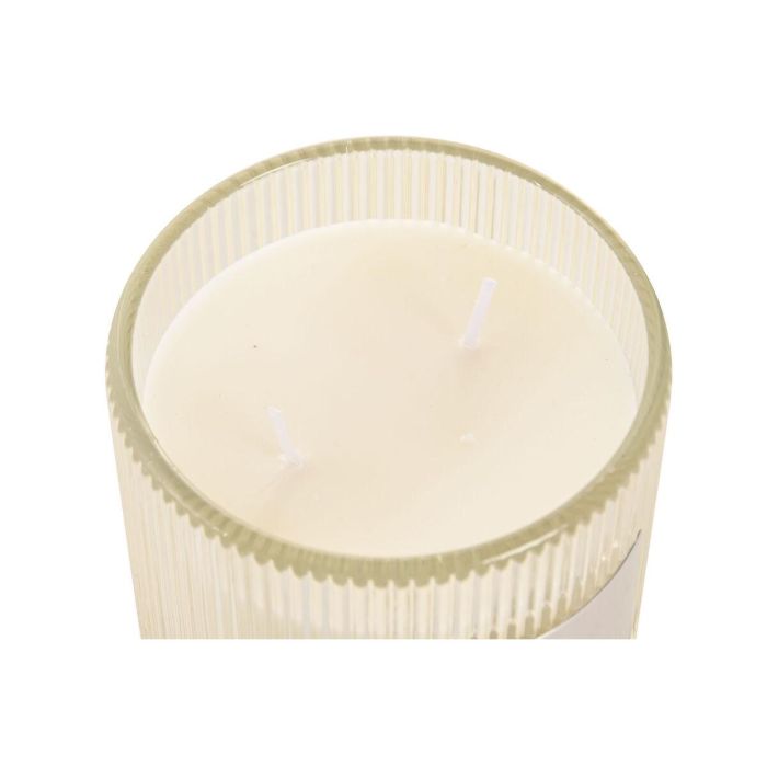 DKD Home Decor Vela Transparente Cera Parafina Cristal Aroma Lino 11 x 11 x 11 cm 1