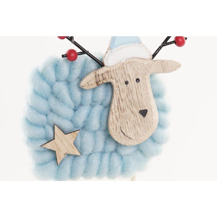 DKD Home Decor Figura Navidad Reno Alpina, de Madera y Poliéster, Colores Surtidos (Azul, Marrón, Beige, Rosa) 10x19x10 cm (12 Unidades) 2