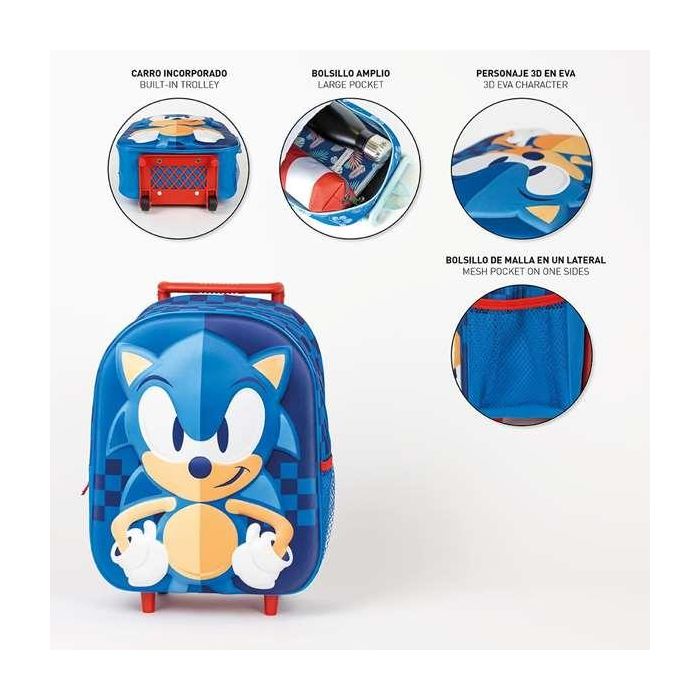 Mochila infantil trolley 3D sonic 25.0 x 31.0 x 10.0 cm 2