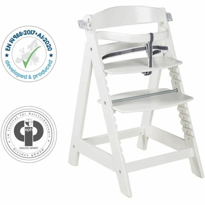 Roba ROB4005317310749 Trona SIT UP CLICK & FUN Bandeja Extraíble Altura Regulable Hasta 70 kg Madera Lacada Blanca 4