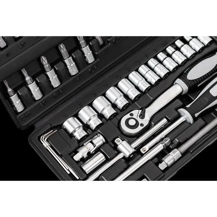 Connex Caja de Llaves y Enchufes con 52 Piezas - Equipo Básico para Bricolaje y Taller 3