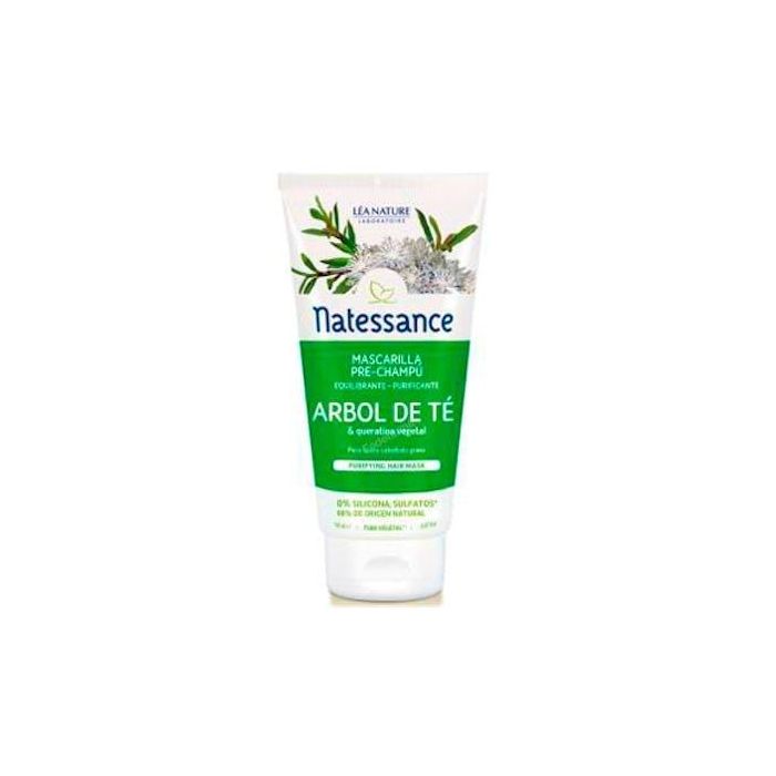 NATESSANCE Mascarilla Pre-Champú Árbol de Té Purificante 150ml - Equilibra el Cuero Cabelludo Graso