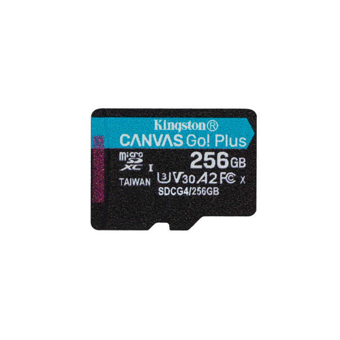 Kingston Technology Tarjeta microSDXC Canvas Go Plus Gen4 de 256 GB, 200 MB/s, A2 U3 V30 y adaptador 1 Kingston Technology Tarjeta microSDXC Canvas Go Plus Gen4 de 256 GB, 200 MB/s, A2 U3 V30 y adaptador 1