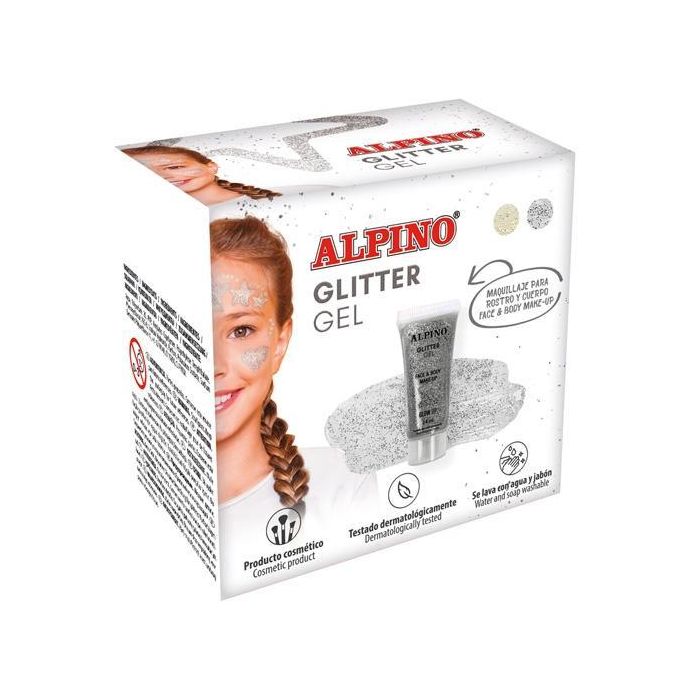 Alpino Gel Transparente Con Purpurina Glitter Plata