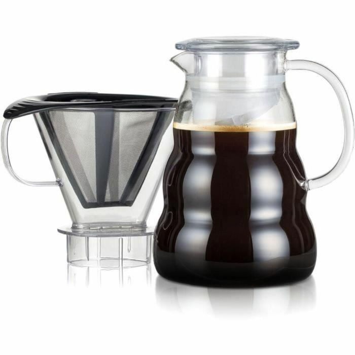 Bodum BOD0699965374419 Cafetera Melior con filtro de malla permanente de acero inoxidable, 8 tazas, 1.0L, Transparente