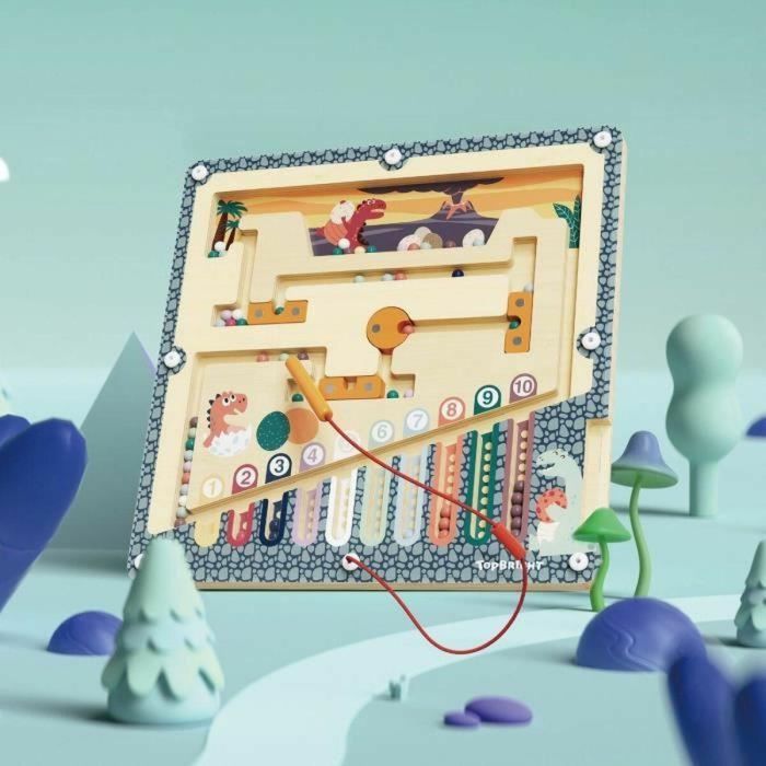 TOP BRIGHT TOP1730136909134 Laberinto magnético de huevos de dinosaurio, juego de clasificación de colores y números con bolígrafo 1